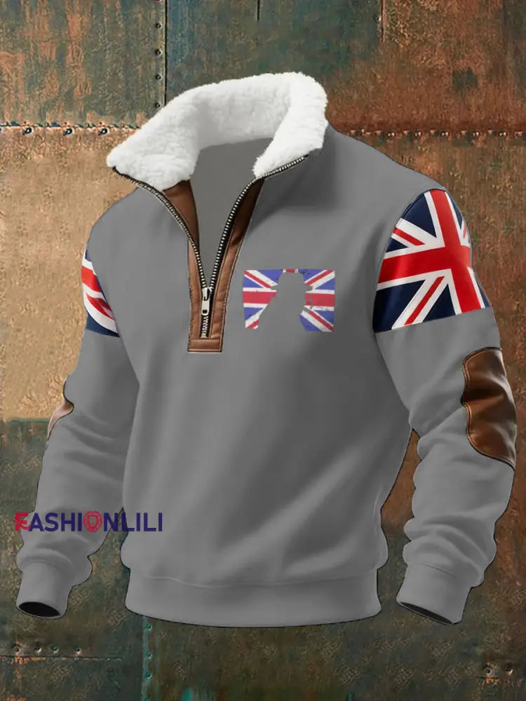 Men’s Funny Churchill Printed Hoodie Light Gray / S