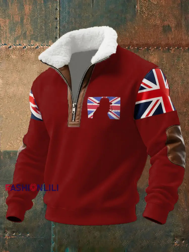 Men’s Funny Churchill Printed Hoodie Red / S