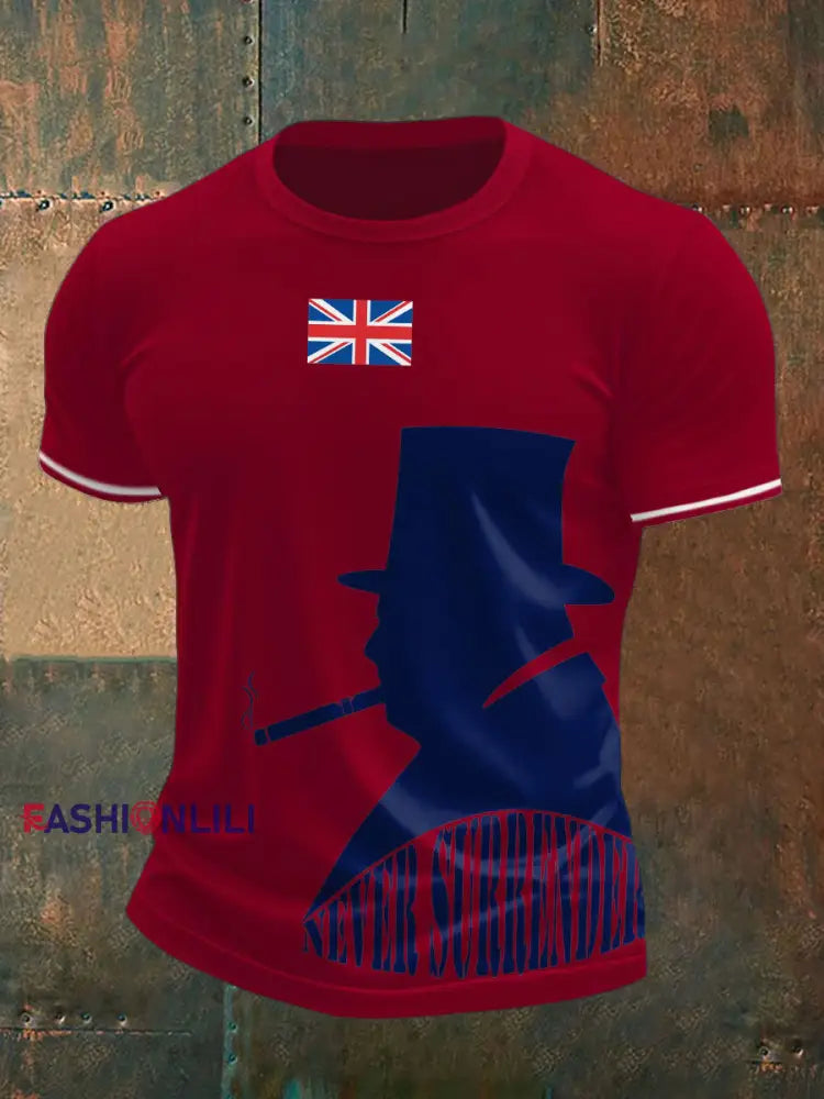 Men’s Funny Churchill Printed T-shirt Red / S