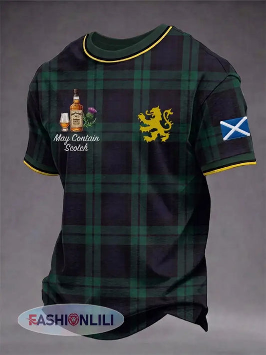 Men’s Funny Scotch Whisky May Contain Scotch Short Sleeve T-shirt - As picture / S