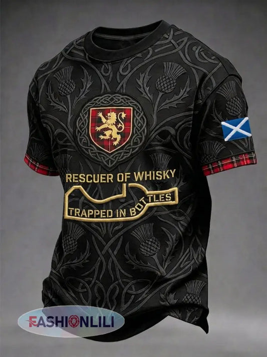 Men’s Funny Scotch Whisky Short Sleeve T-shirt - As picture / S