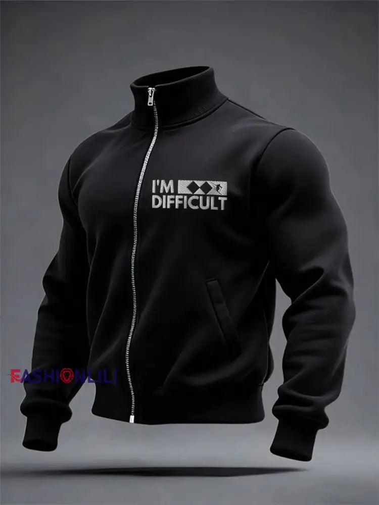 Men’s Funny Ski Jacket Black / S