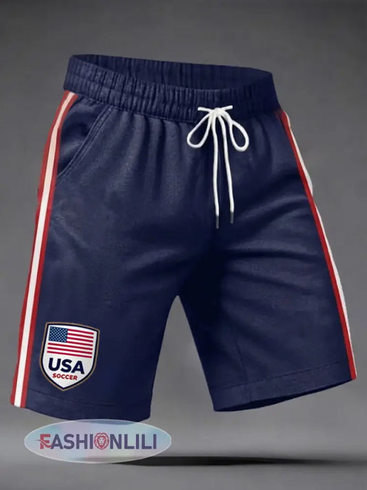 Men’s Gift For Soccer Fans 2026 Soccer Gameday Casual Shorts - Deep Blue / S