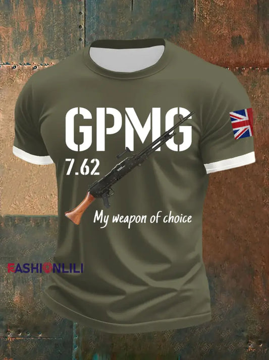 Men’s GPMG My Weapon Of Choiceshort Sleeves T-Shirt Army Green / S