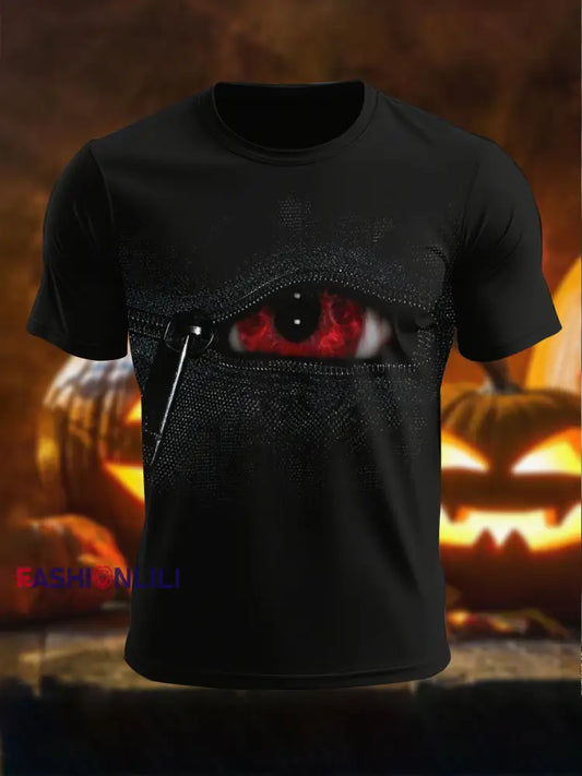 Men’s Halloween Eyes Short Sleeves T-shirt Black / S