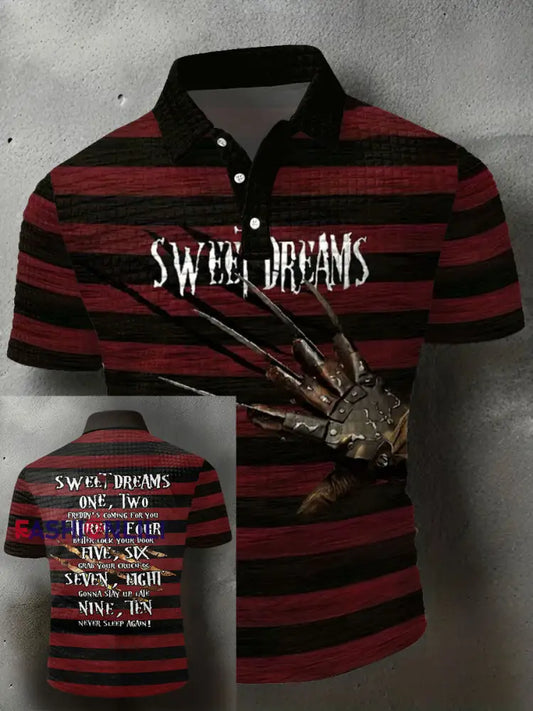Men’s Halloween Horror Nightmare Printed Casual Tops As picture / S