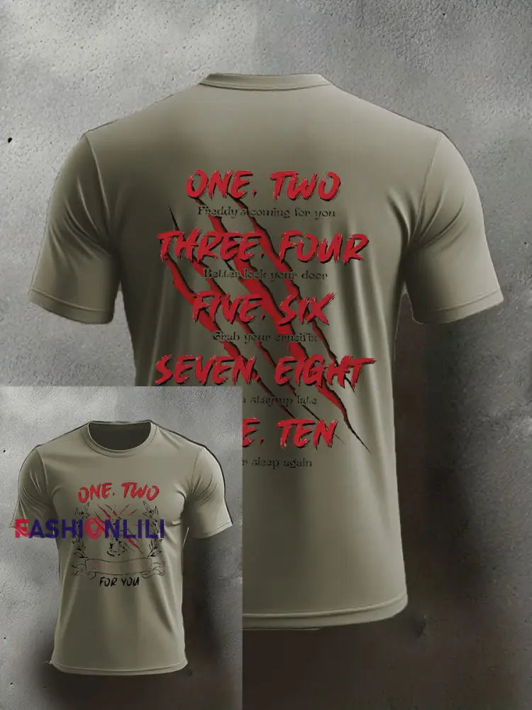 Men’s Halloween imitation cotton short-sleeved T-shirt Army Green / S