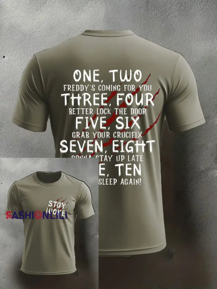 Men’s Halloween imitation cotton short-sleeved T-shirt Army Green / S