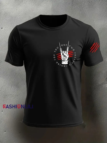 Men’s Halloween imitation cotton short-sleeved T-shirt Black / S