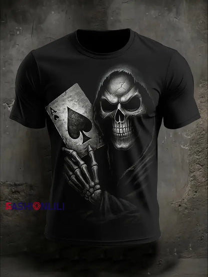 Men’s Halloween Skull Print Casual Tee