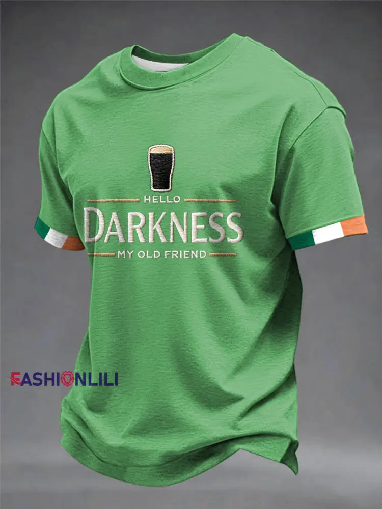 Men’s Hello Darkness My Old Friend t-shirt Light Green / S