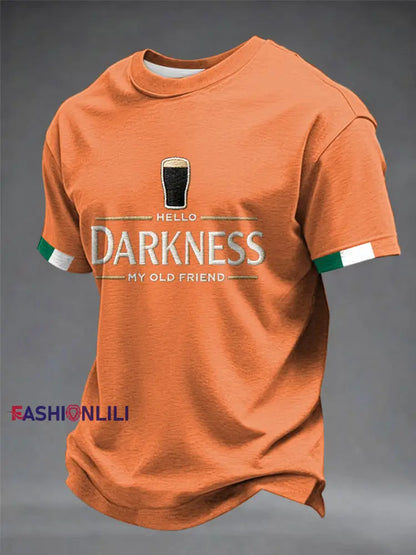 Men’s Hello Darkness My Old Friend t-shirt Orange / S