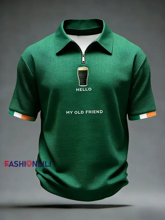 Men’s Hello Darkness My Old Friend Waffle Short Sleeves T-shirt Green / S