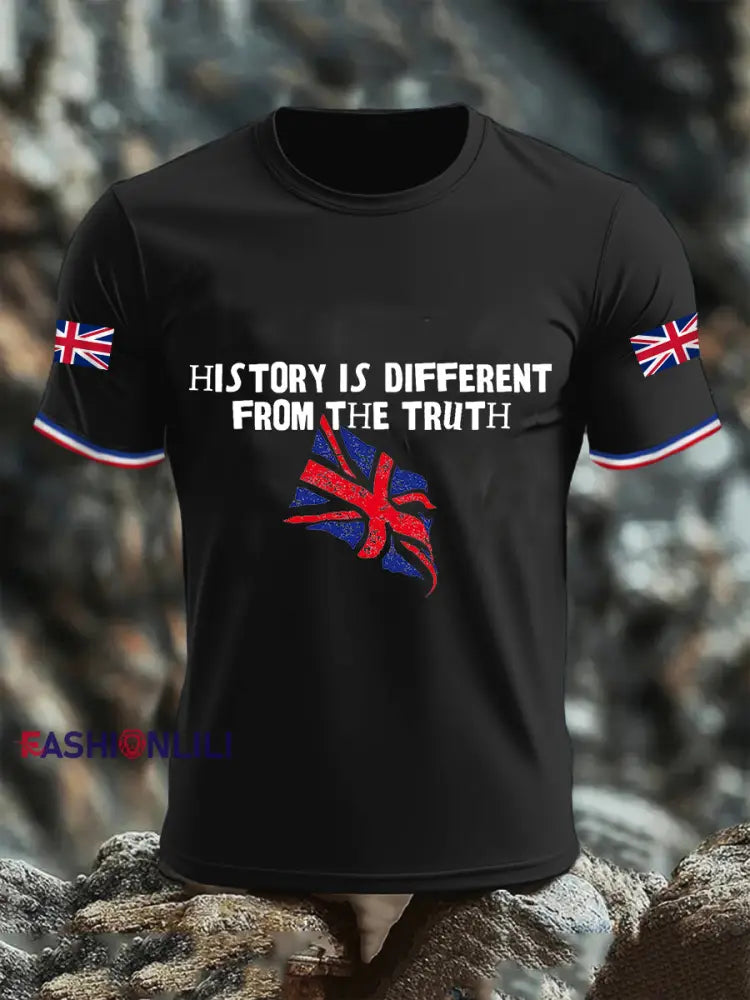 Men’s History Is Different From The Truth Short Sleeves T-shirt Black / S