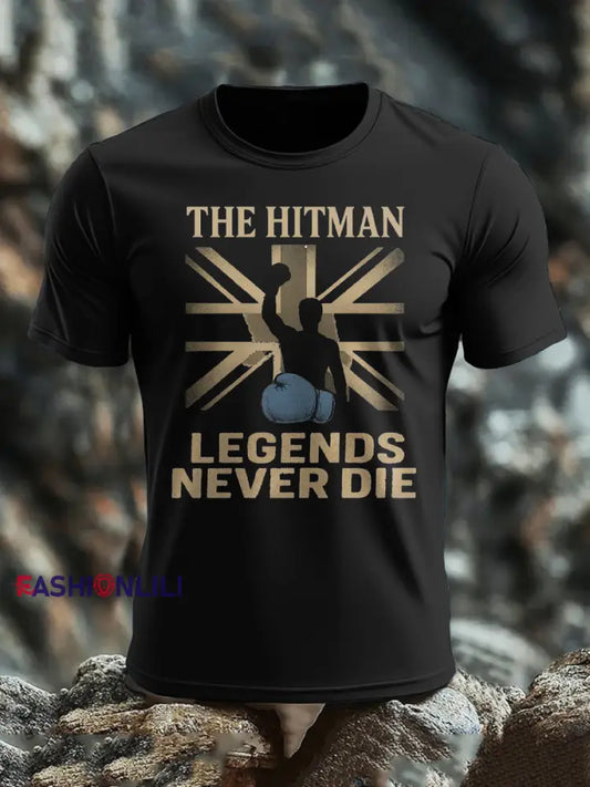 Men’s Hitman Boxing Lover Printed T-shirt Black / S