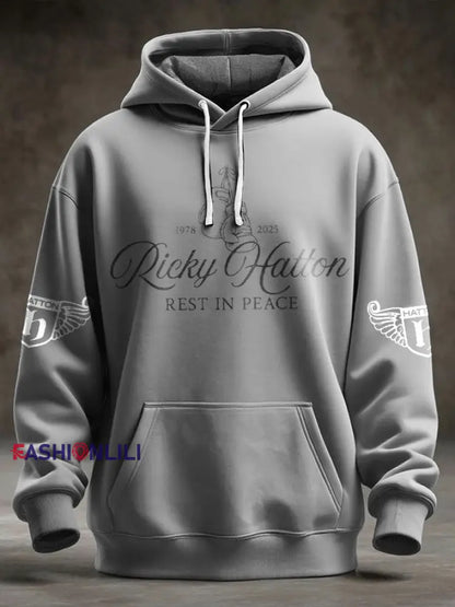 Men’s Hitman Rip Printed Hoodie Light Gray / S