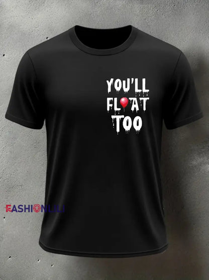Men’s Horror Halloween You’ll Float Too Short Sleeve T-shirt
