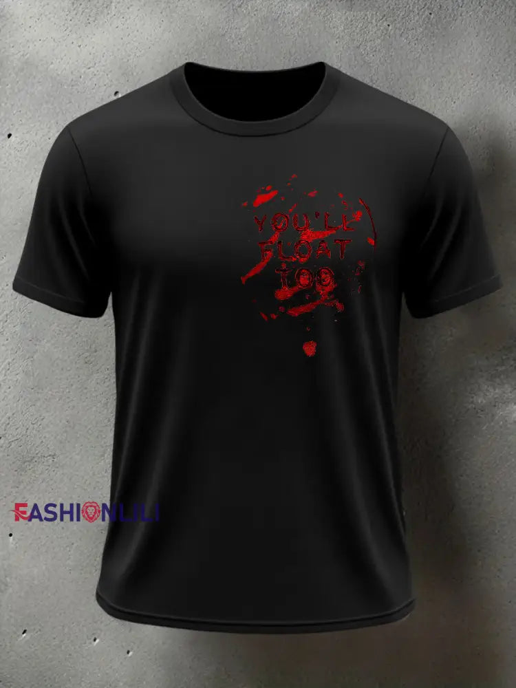 Men’s Horror Halloween You’ll Float Too Short Sleeve T-shirt