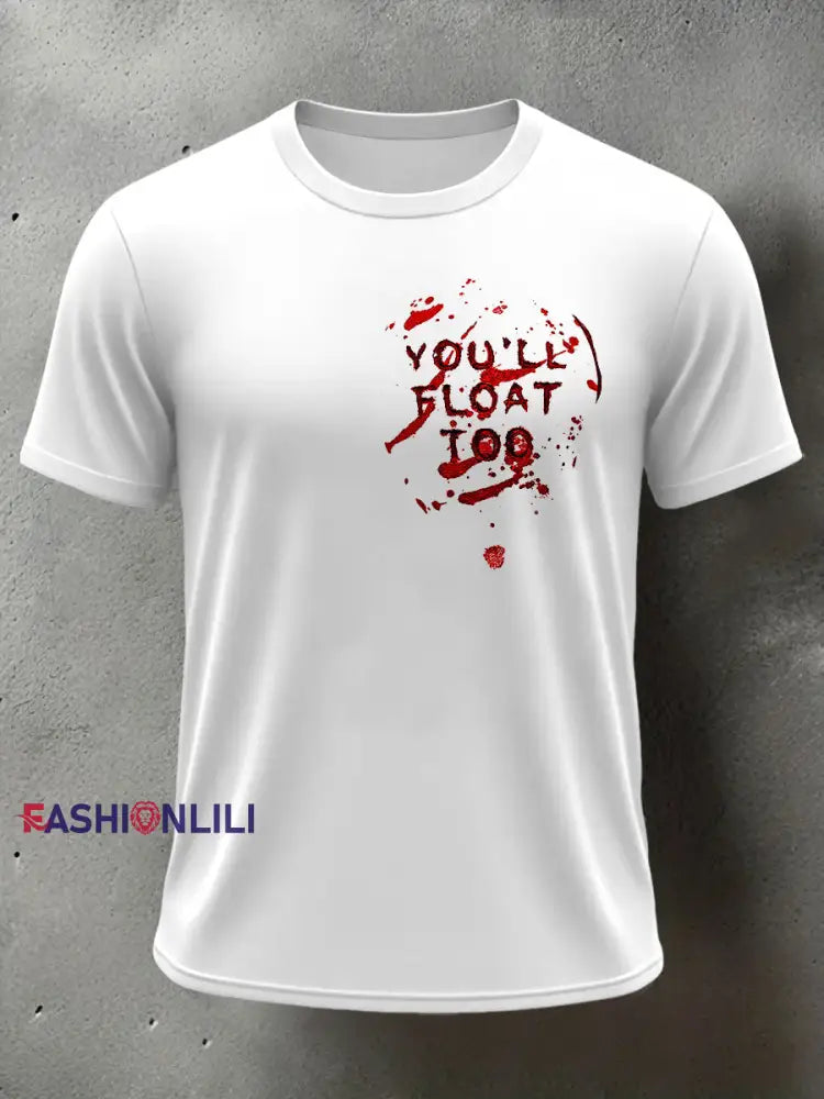 Men’s Horror Halloween You’ll Float Too Short Sleeve T-shirt