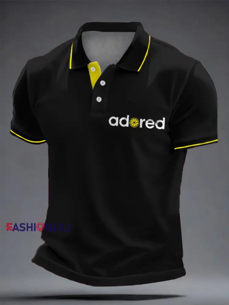 Men’s I Wanna Be Adored Lemon Roses Music Lover Printed Casual Tops Black / S