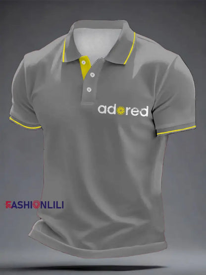 Men’s I Wanna Be Adored Lemon Roses Music Lover Printed Casual Tops Light Gray / S