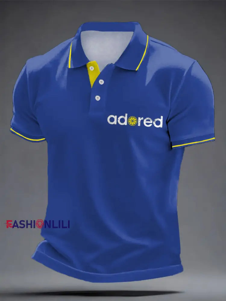 Men’s I Wanna Be Adored Lemon Roses Music Lover Printed Casual Tops Royal Blue / S