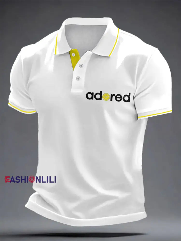 Men’s I Wanna Be Adored Lemon Roses Music Lover Printed Casual Tops White / S