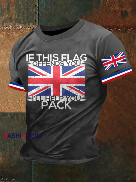 Men’s If This Flag Offends You T Shirt Gray / S