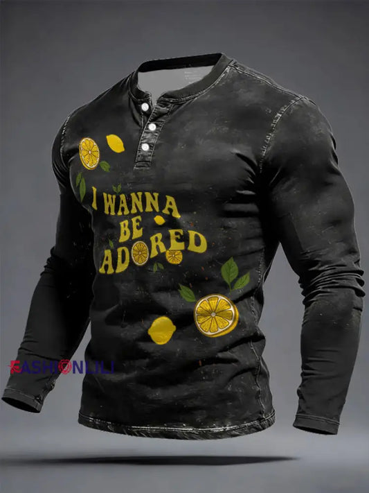 Men’s iLemon Roses Music Lover Printed Tops Black / S