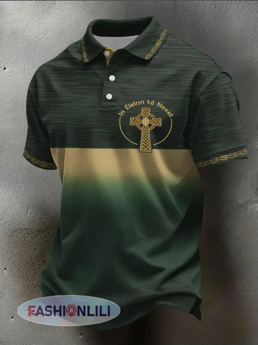 Men’s Ireland Rugby Lover Printed Casual Tops - Dark Green / S