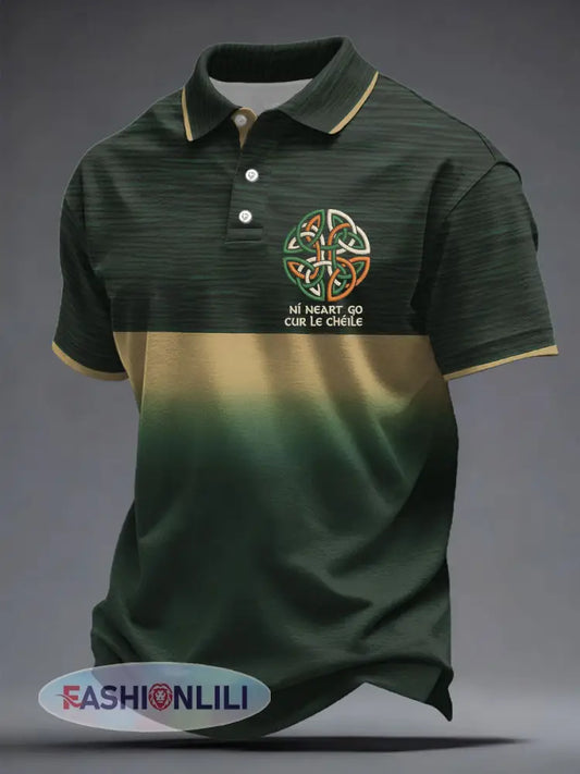 Men’s Ireland Rugby Lover Printed Casual Tops - Dark Green / S