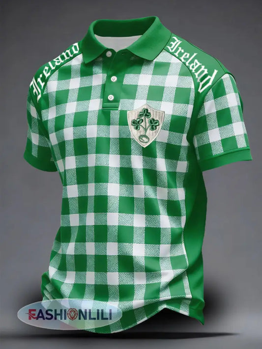 Men’s Ireland Rugby Lover Printed Casual Tops - Green / S