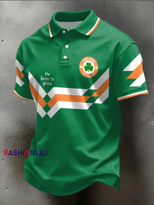 Men’s Ireland Rugby Lover Printed Casual Tops Green / S