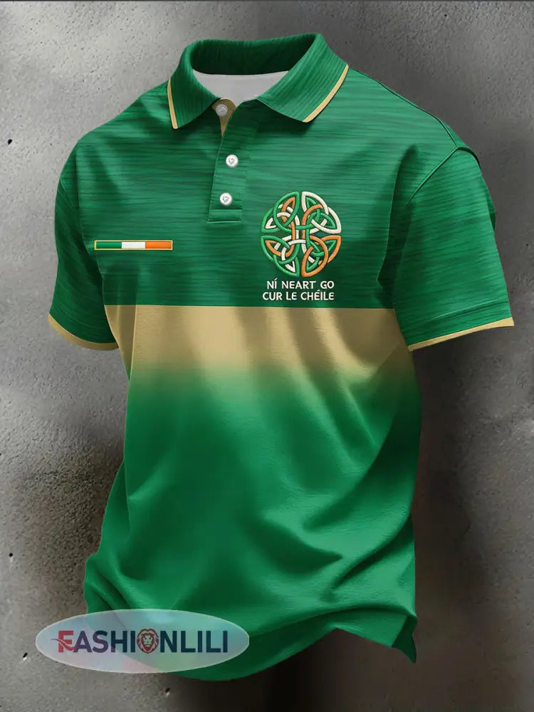 Men’s Ireland Rugby Lover Printed Casual Tops - Green / S
