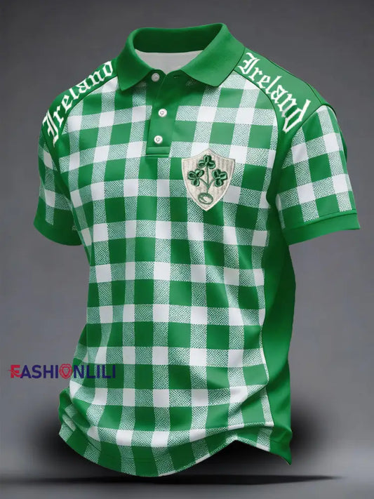 Men’s Ireland Rugby Lover Printed Casual Tops Green / S