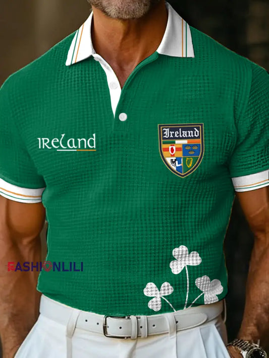 Men’s Ireland Rugby Lover Printed Casual Tops Green / S
