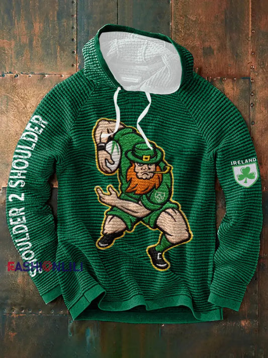 Men’s Ireland Rugby Lover Printed French Terry Hoodie Green / S