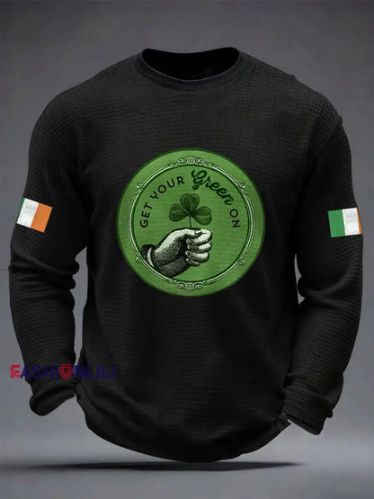 Men’s Ireland Rugby Lover Printed Waffle Tops Black / S