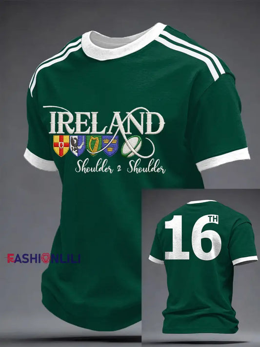 Men’s Ireland Rugby Lover Shamrocks Printed T-shirt Green / S
