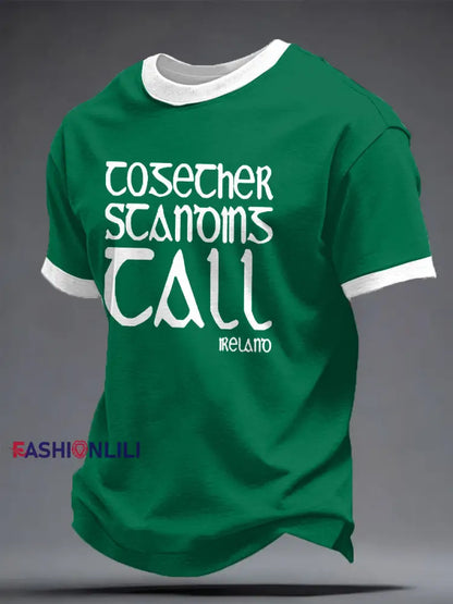 Men’s Ireland Rugby Lover Shouler 2 Shoulder Printed T-shirt