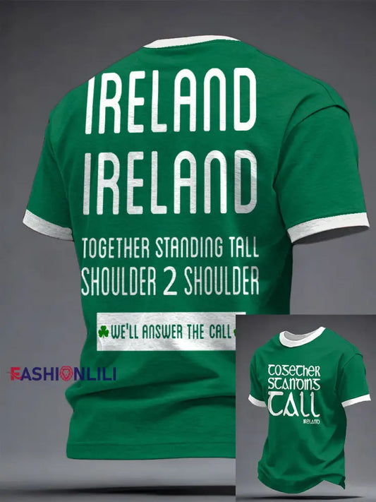 Men’s Ireland Rugby Lover Shouler 2 Shoulder Printed T-shirt Green / S