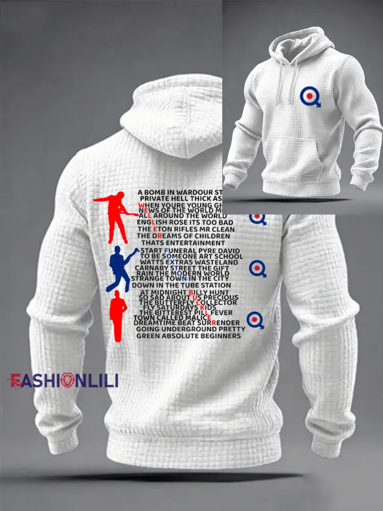 Men’s Jam songs Poster Checkered Cotton Hoodie White / S