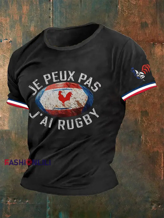 Men’s Je Peux Pas J’ai Rugby Short Sleeves T-shirt Black / S