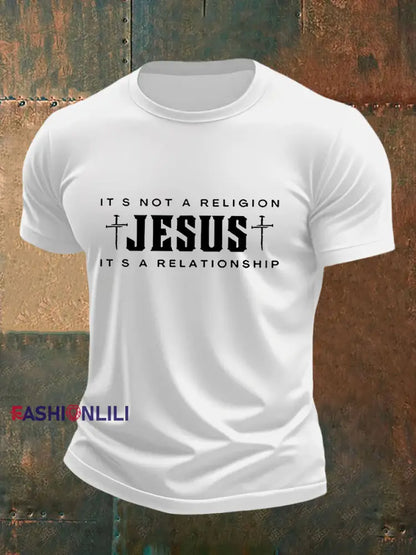 Men’s Jesus It’s No Religion It’s A Relationship Short Sleeve T-shirt White / S