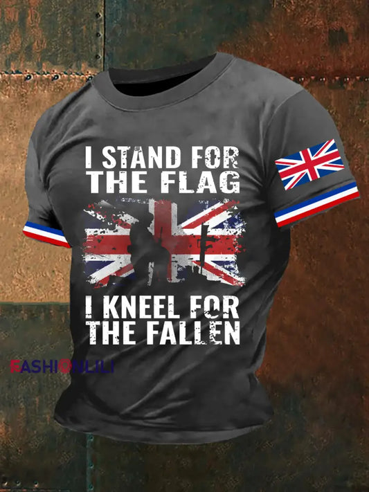 Men’s Kneel For The Fallen T Shirt Gray / S