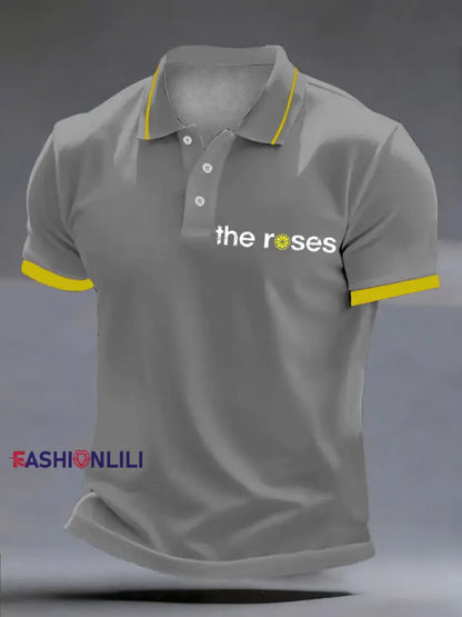 Men’s Lemon Roses Music Lover polo shirt Gray / S