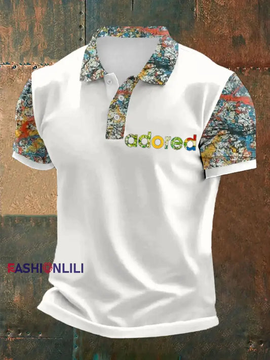 Men’s Lemon Roses Music Lover Printed polo shirt White / S