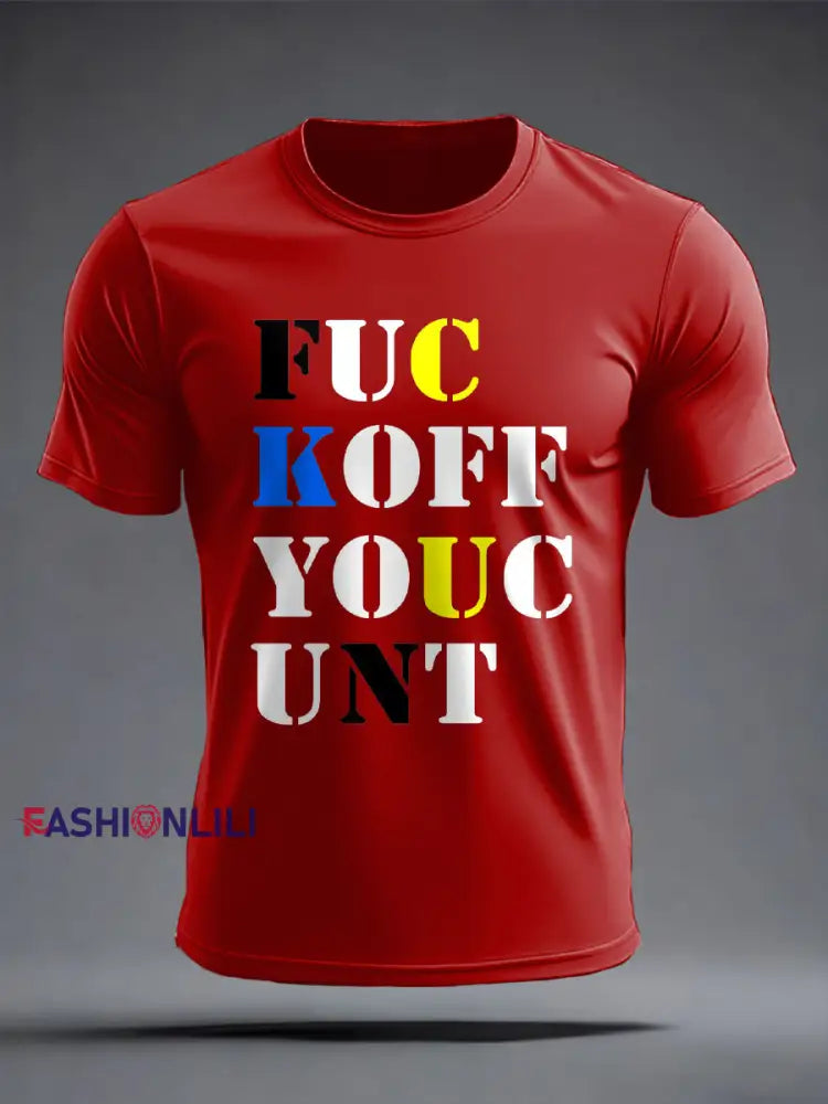 Men’s Lemon Roses Music Lover Printed T-shirt Pure Red / S