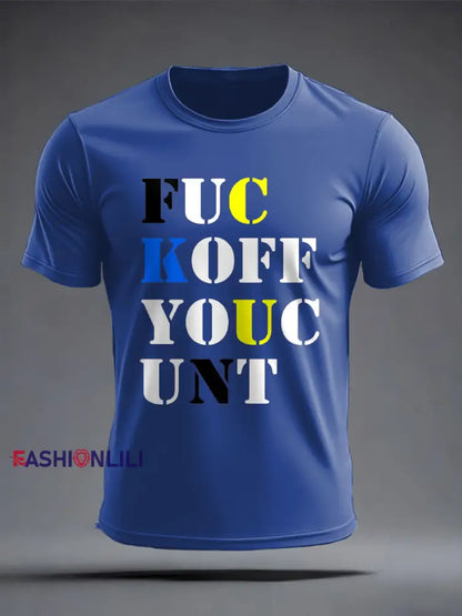 Men’s Lemon Roses Music Lover Printed T-shirt Royal Blue / S