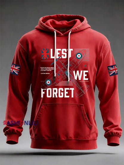 Men’s Lest We Forget Hoodie Red / S